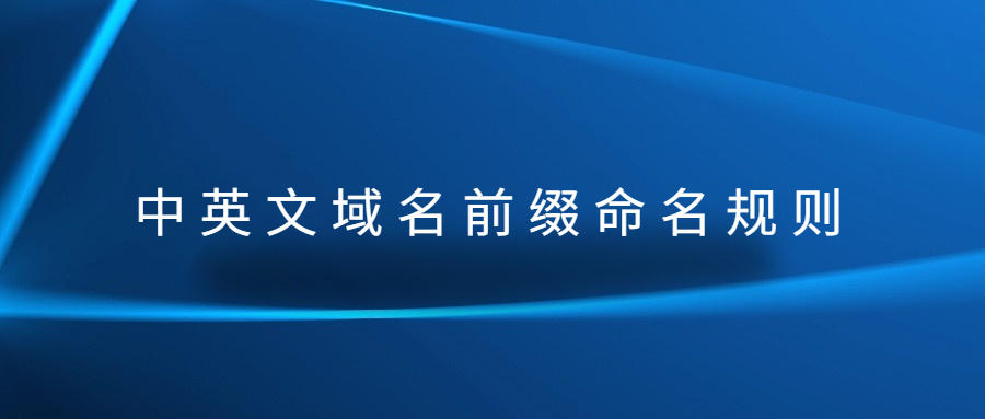 中英文域名前缀命名规则