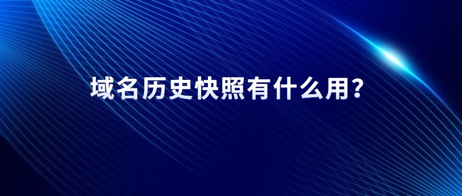 域名历史快照有什么用? 域名历史快照有什么用?