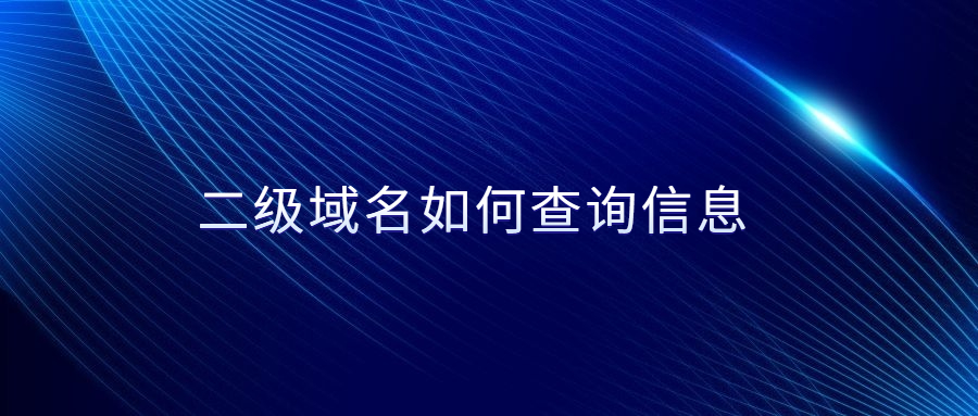 二级域名如何查询信息