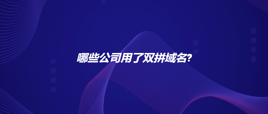 哪些公司用了双拼域名 哪些公司用了双拼域名