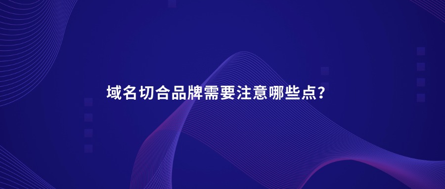 域名切合品牌需要注意的点