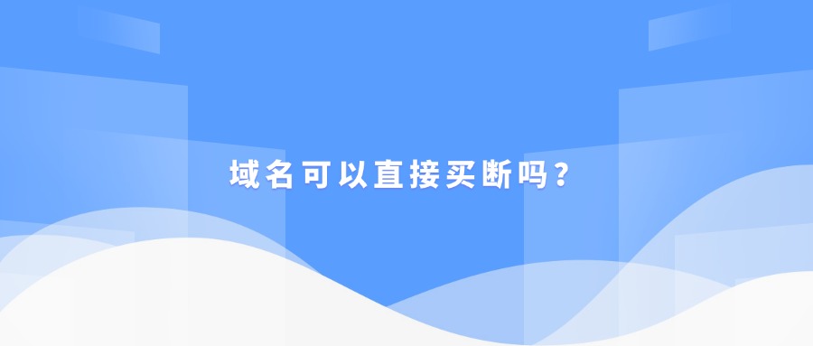 域名能一次性买断吗?